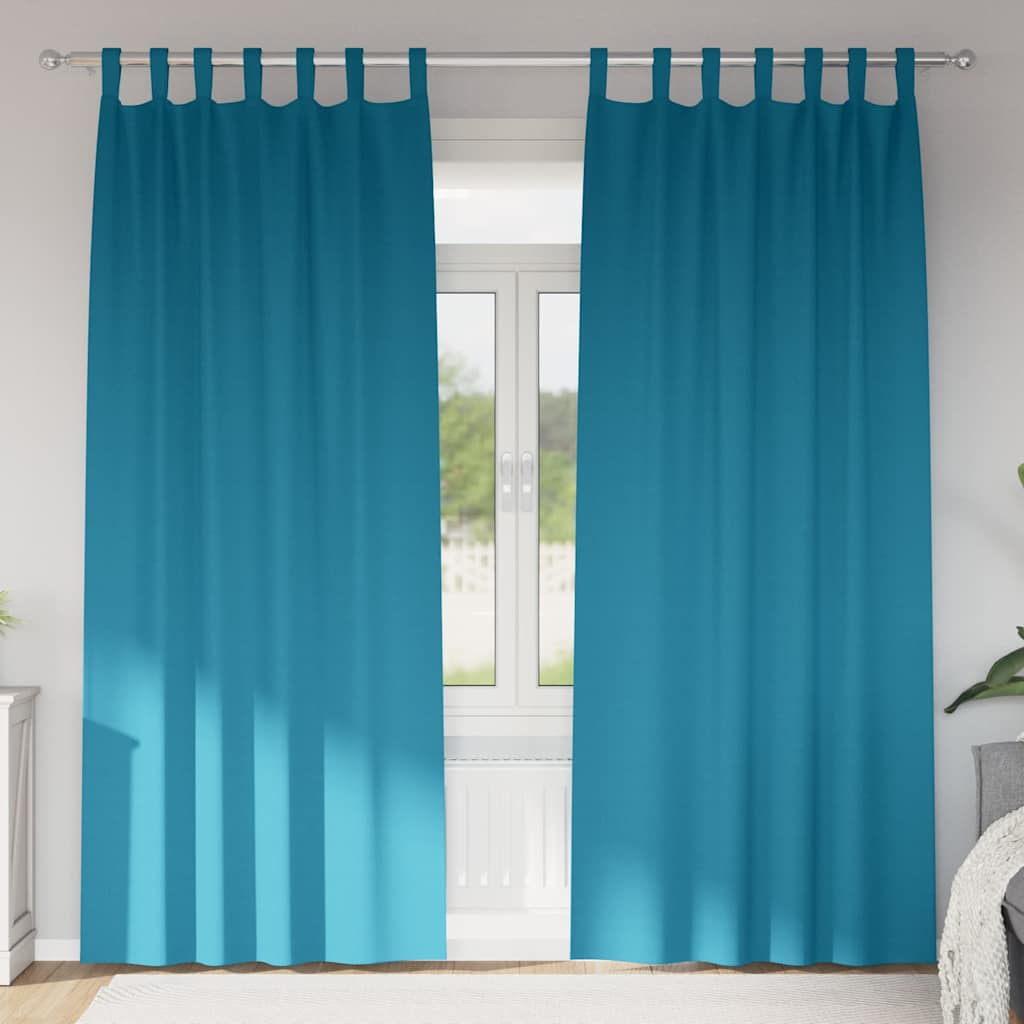 Zavjese za blackout s prstenovima 2 pcs Tirkizna 260 x 140 cm