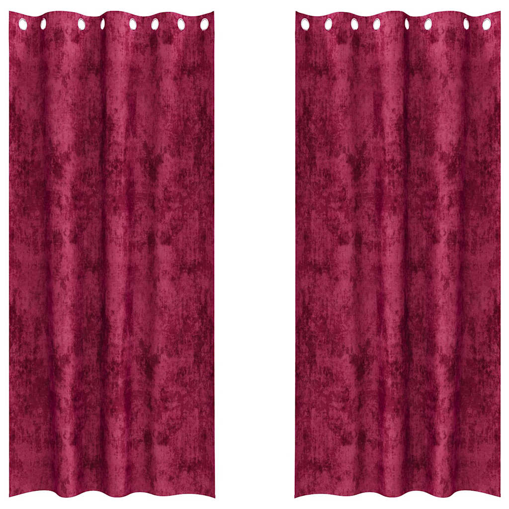 Baršunaste zavjese 2 pcs boja crnog vina 225 x 140 cm Baršun
