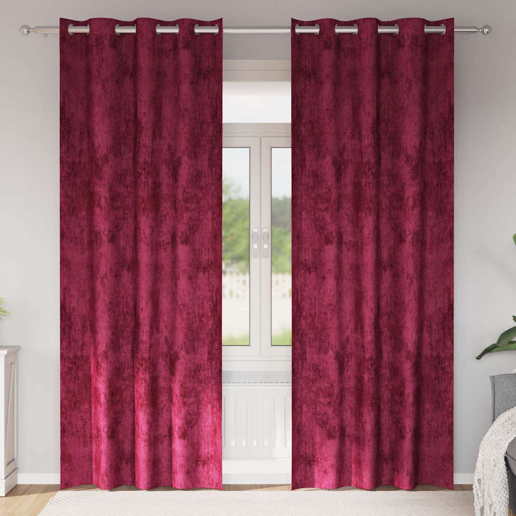 Baršunaste zavjese 2 pcs boja crnog vina 245 x 140 cm Baršun
