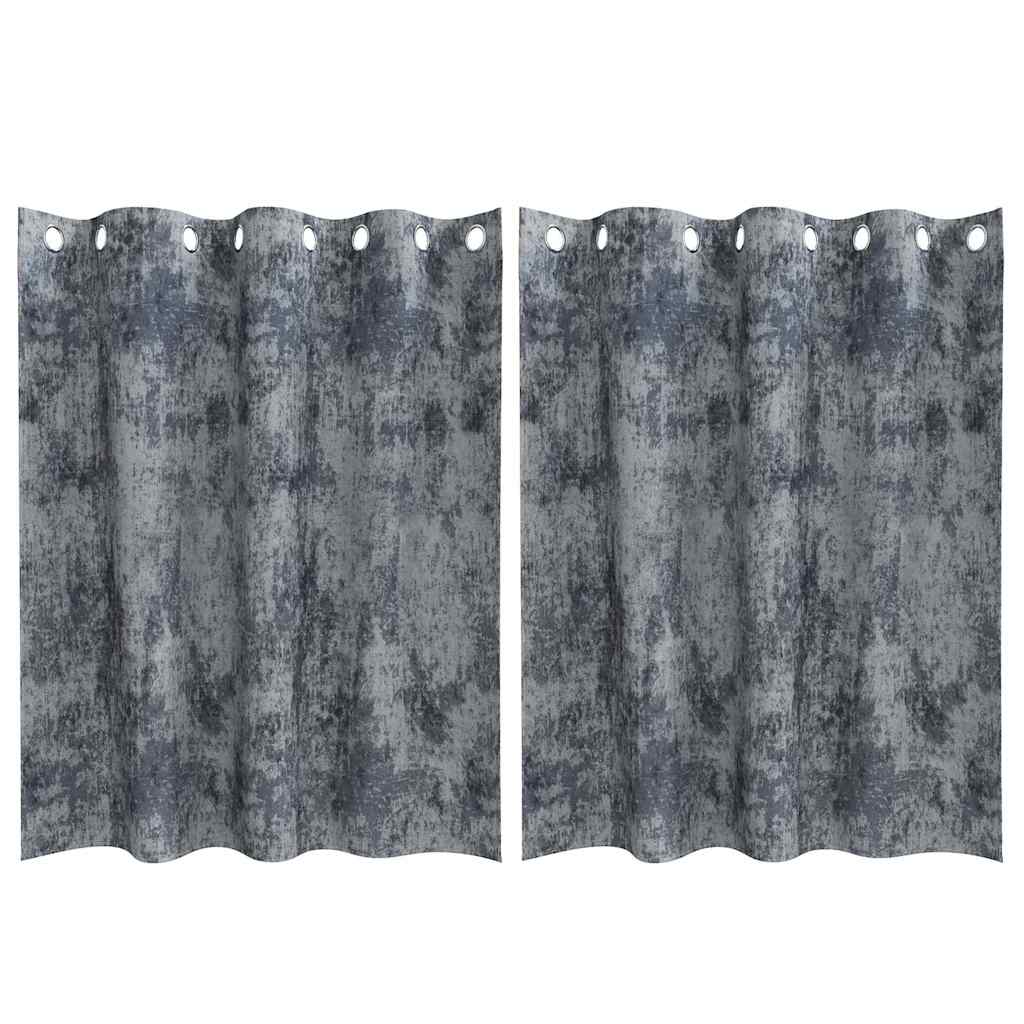 Baršunaste zavjese 2 pcs Srebrno Siva 140 x 140 cm Baršun