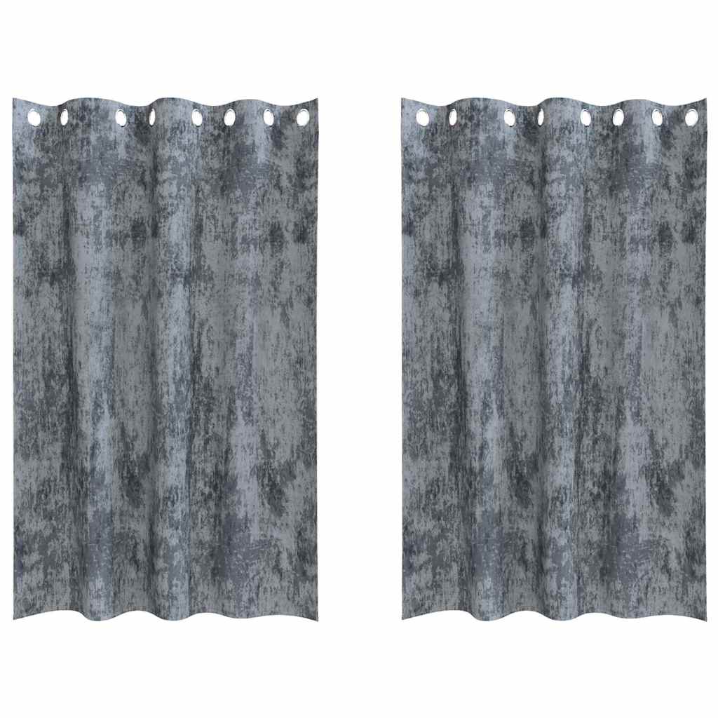 Baršunaste zavjese 2 pcs Srebrno Siva 175 x 140 cm Baršun
