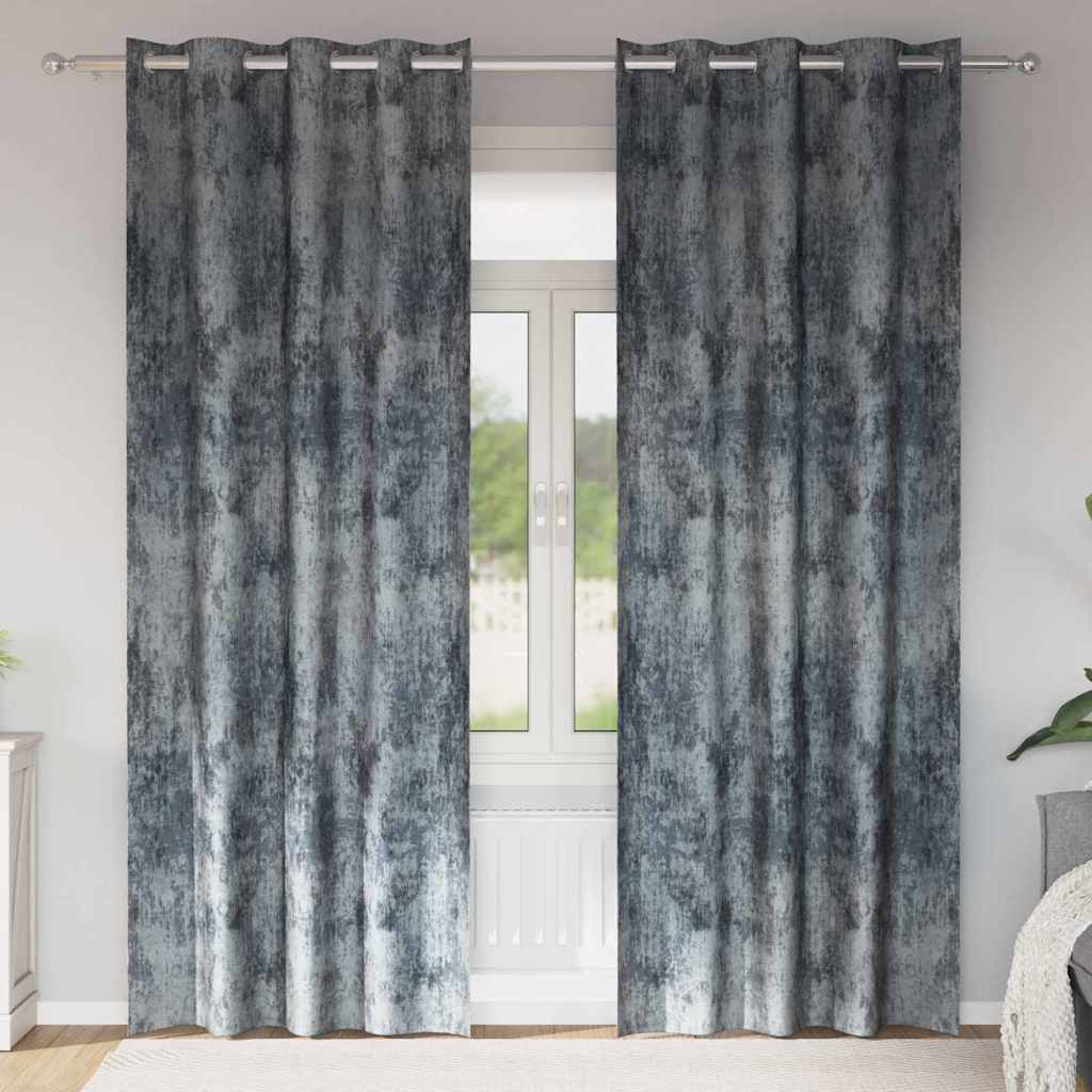 Baršunaste zavjese 2 pcs Srebrno Siva 245 x 140 cm Baršun