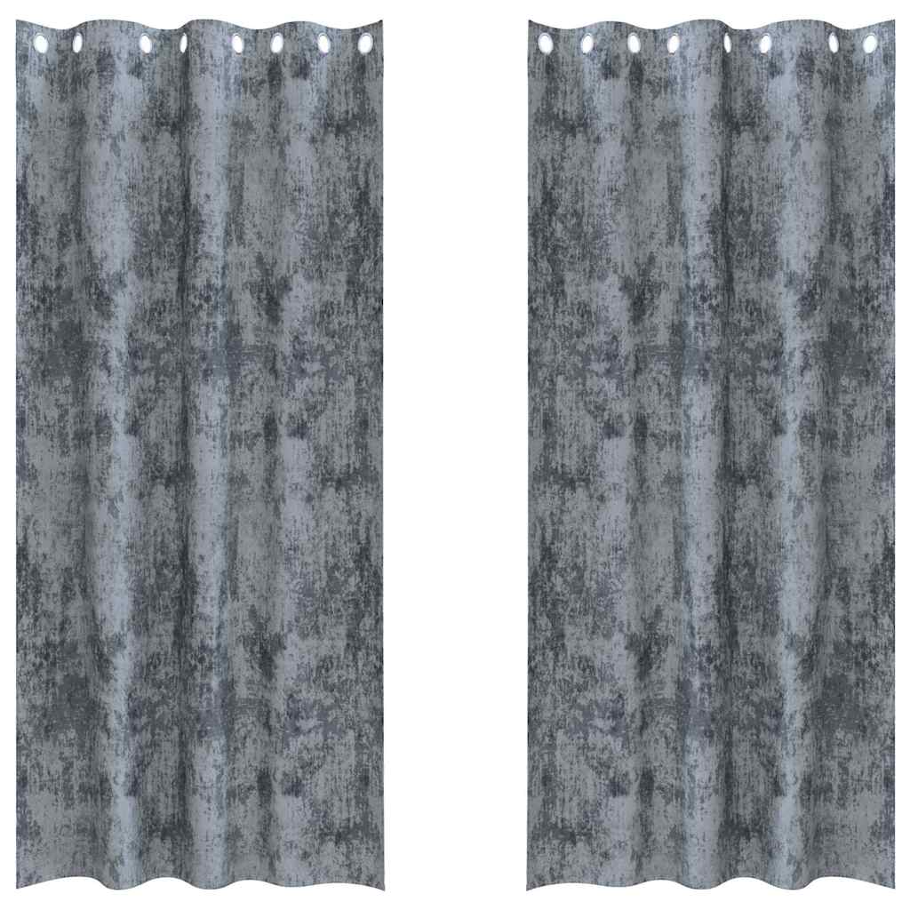 Baršunaste zavjese 2 pcs Srebrno Siva 260 x 140 cm Baršun