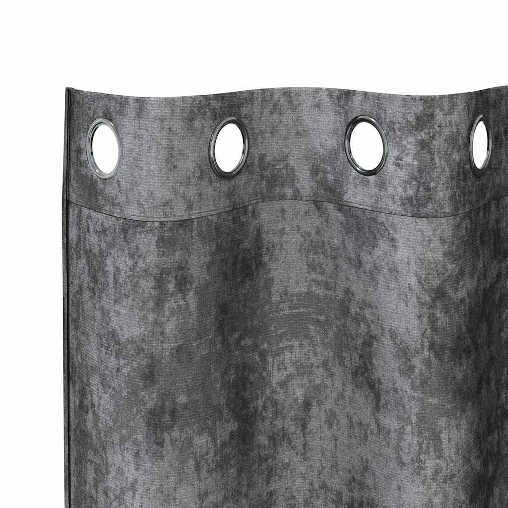 Baršunaste zavjese sa zavjesama 2 pcs Siva 140 x 140 cm Baršun