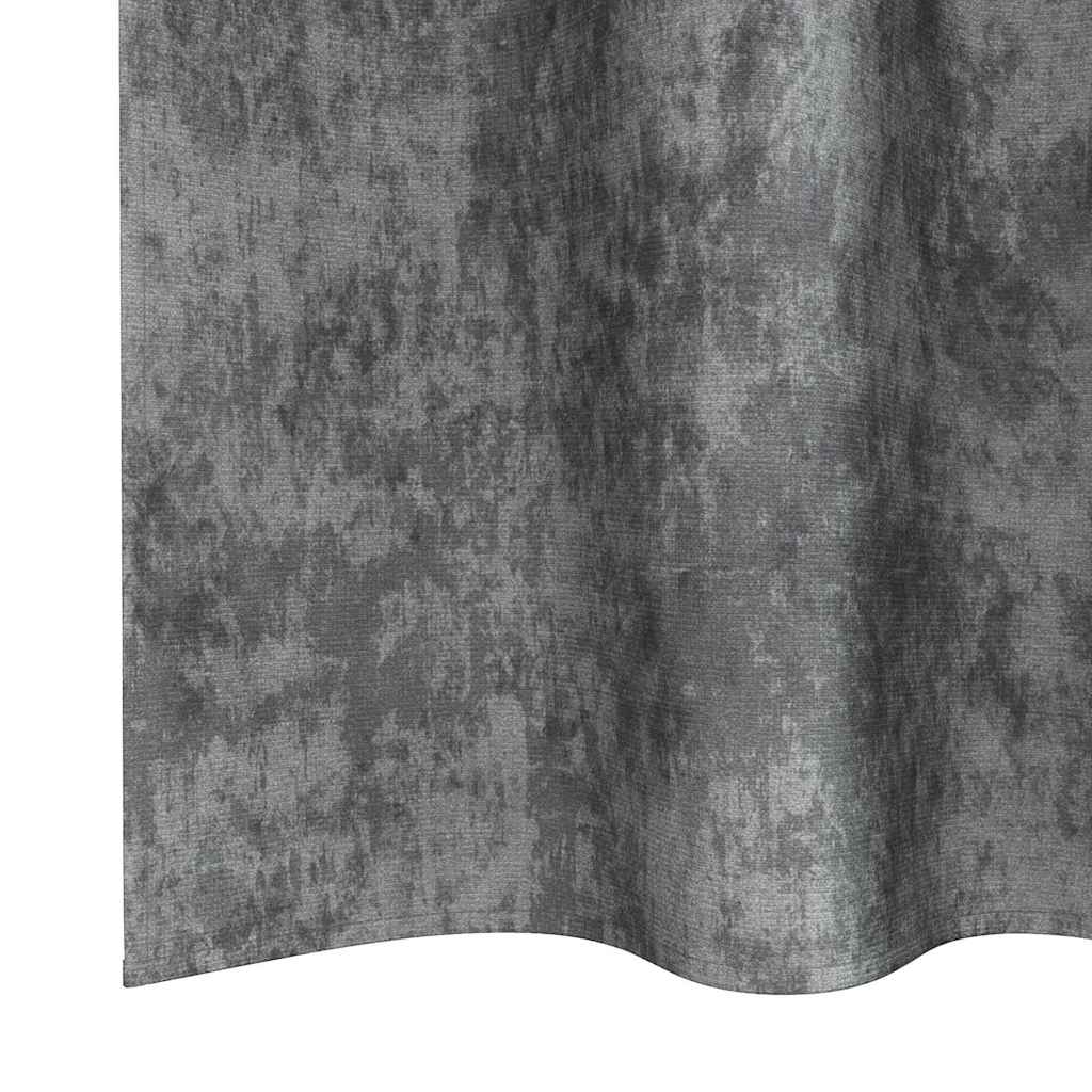 Baršunaste zavjese sa zavjesama 2 pcs Siva 140 x 140 cm Baršun