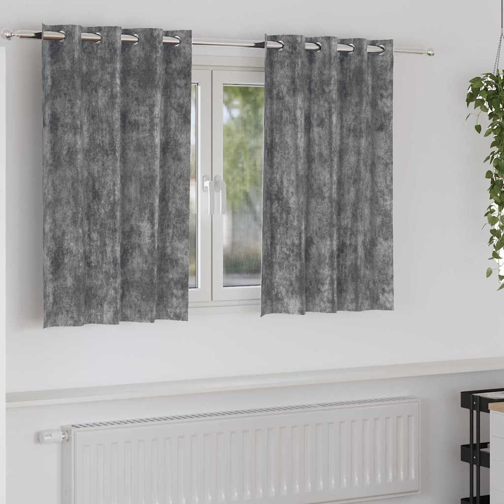 Baršunaste zavjese sa zavjesama 2 pcs Siva 140 x 140 cm Baršun