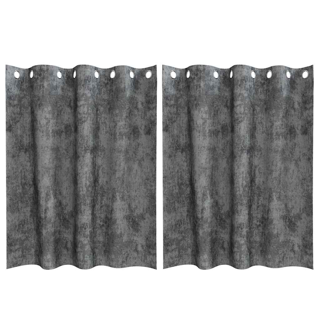 Baršunaste zavjese sa zavjesama 2 pcs Siva 140 x 140 cm Baršun