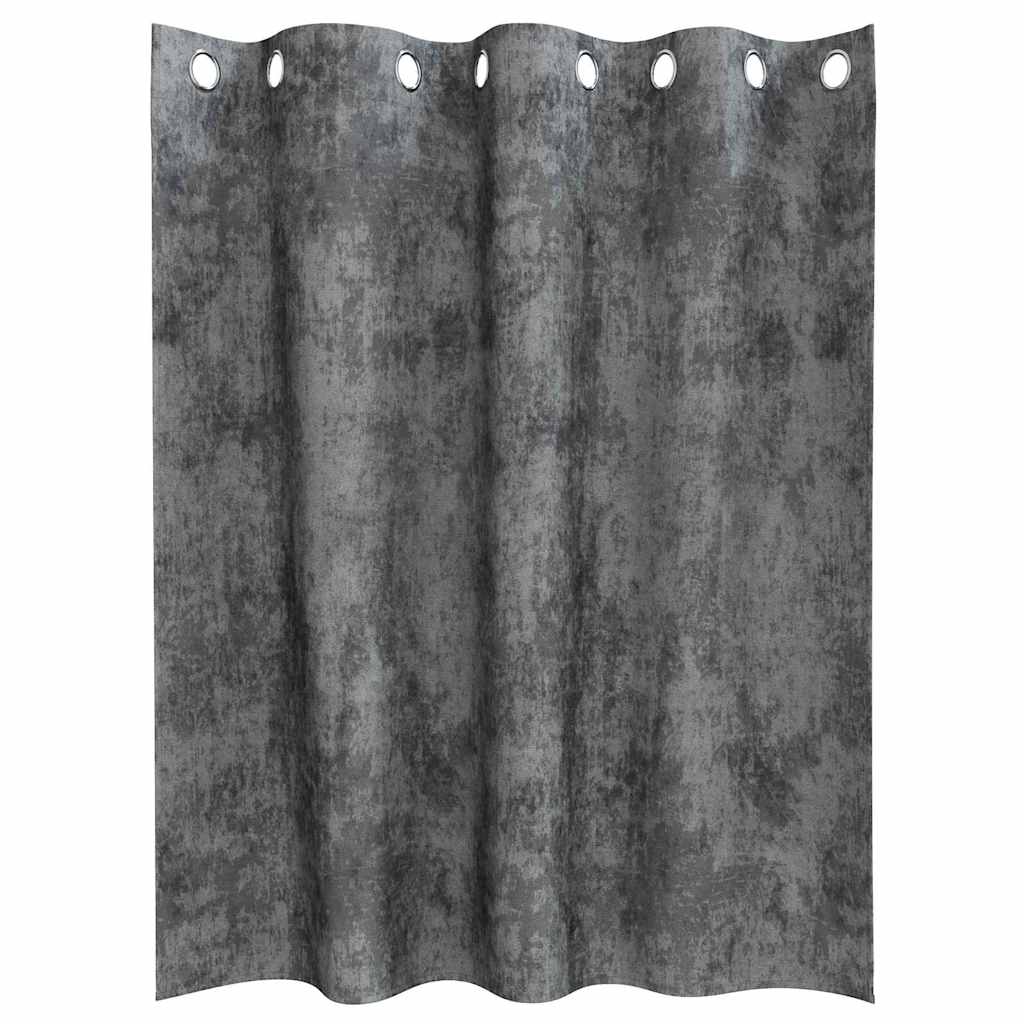 Baršunaste zavjese sa zavjesama 2 pcs Siva 140 x 140 cm Baršun