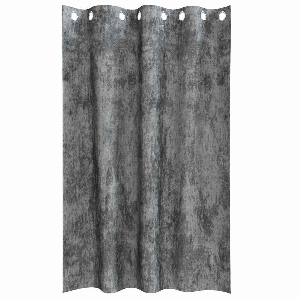 Baršunaste zavjese sa zavjesama 2 pcs Siva 175 x 140 cm Baršun
