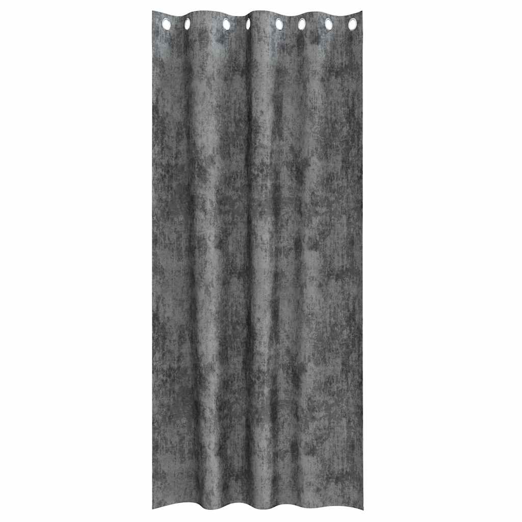 Baršunaste zavjese sa zavjesama 2 pcs Siva 225 x 140 cm Baršun