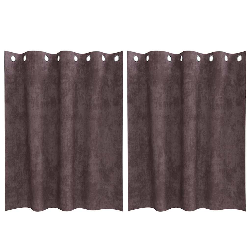 Baršunaste zavjese sa zavjesama 2 pcs Smeđa 140 x 140 cm Baršun