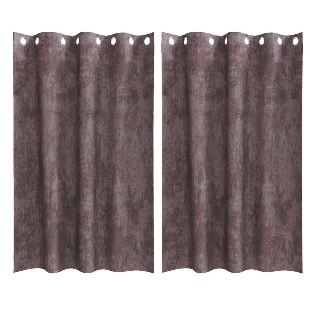 Baršunaste zavjese sa zavjesama 2 pcs Smeđa 175 x 140 cm Baršun