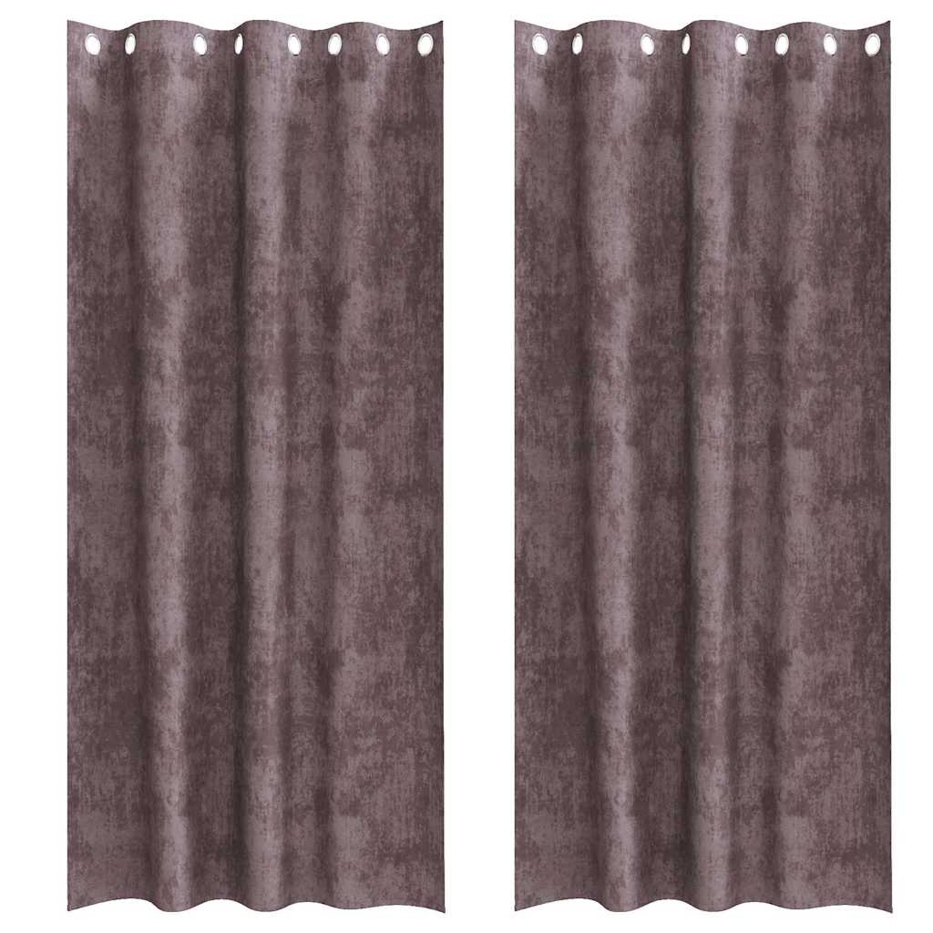 Baršunaste zavjese sa zavjesama 2 pcs Smeđa 225 x 140 cm Baršun