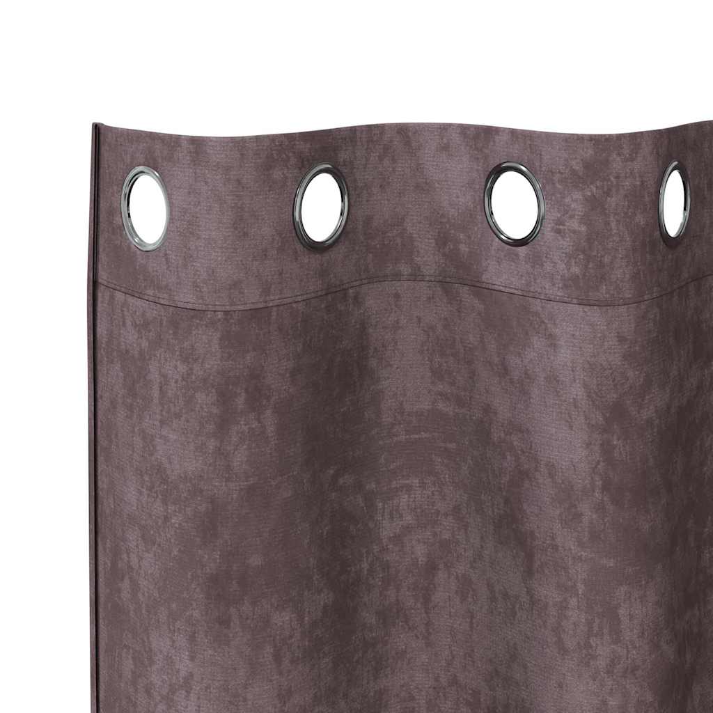 Baršunaste zavjese sa zavjesama 2 pcs Smeđa 260 x 140 cm Baršun