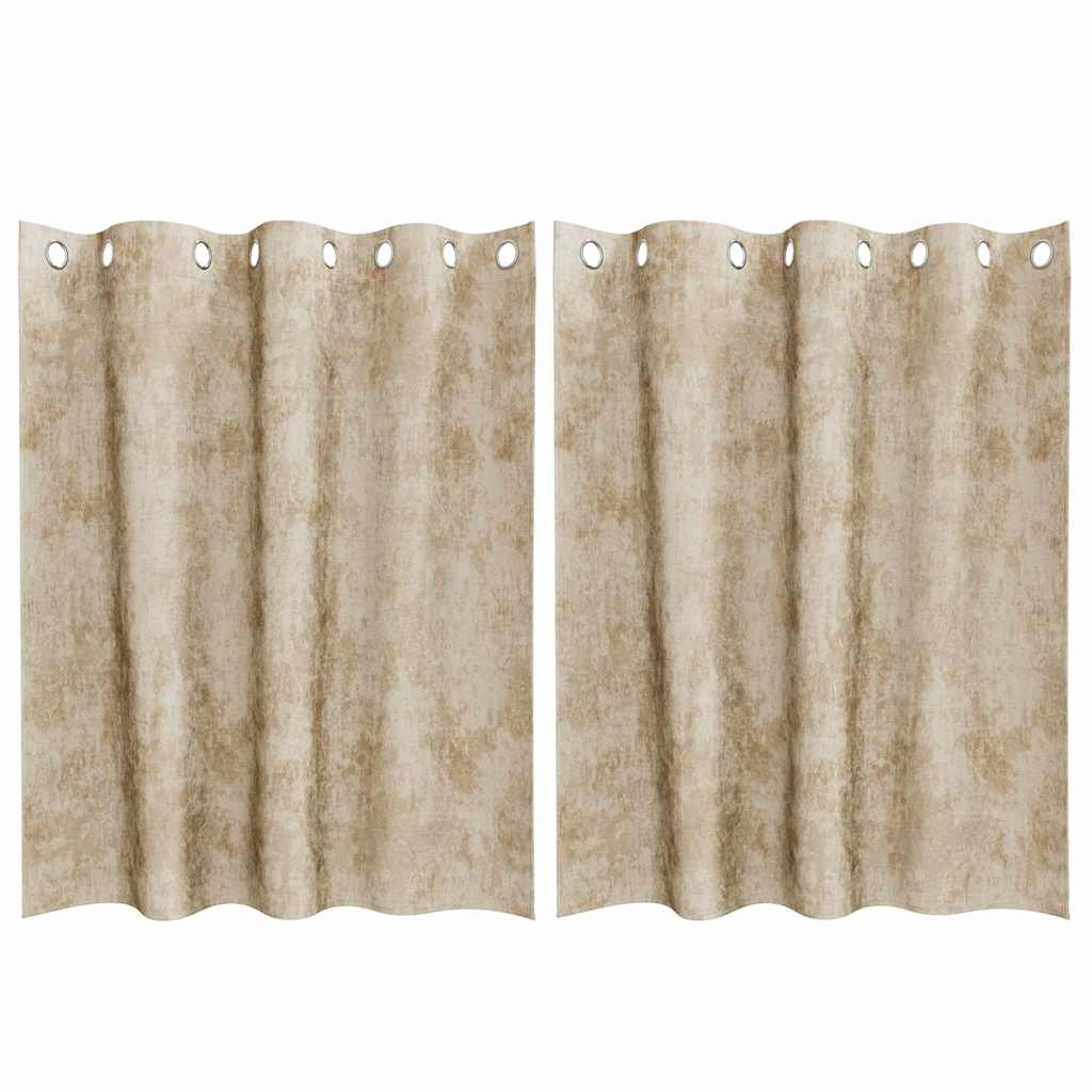 Baršunaste zavjese sa zavjesama 2 pcs Krema 140 x 140 cm Baršun
