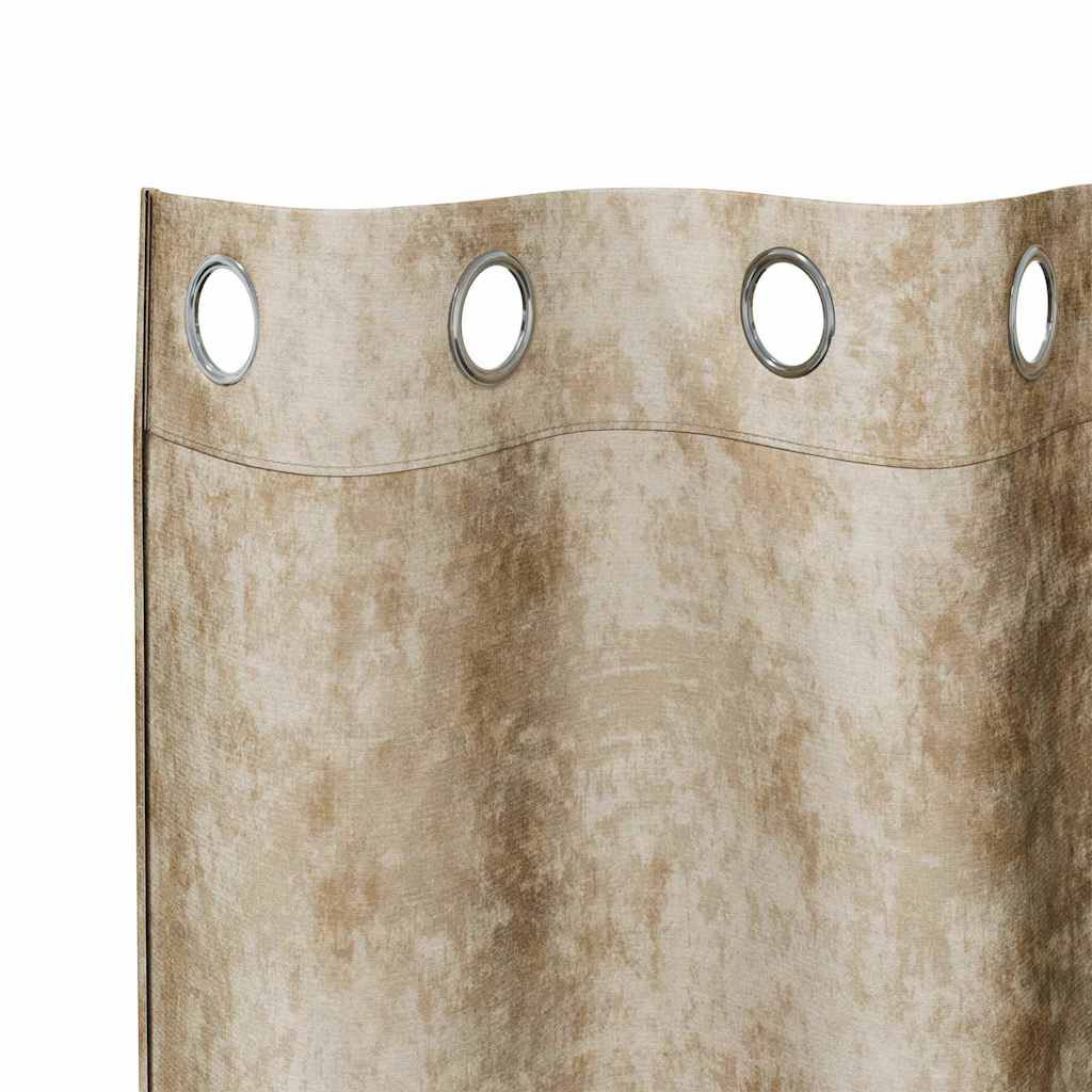 Baršunaste zavjese sa zavjesama 2 pcs Krema 225 x 140 cm Baršun