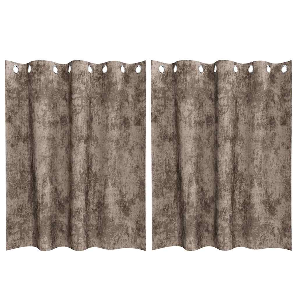 Baršunaste zavjese 2 pcs Boja cappuccina 140 x 140 cm Baršun