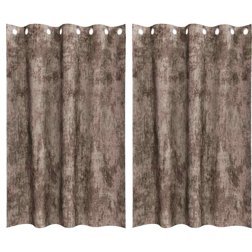 Baršunaste zavjese 2 pcs Boja cappuccina 175 x 140 cm Baršun