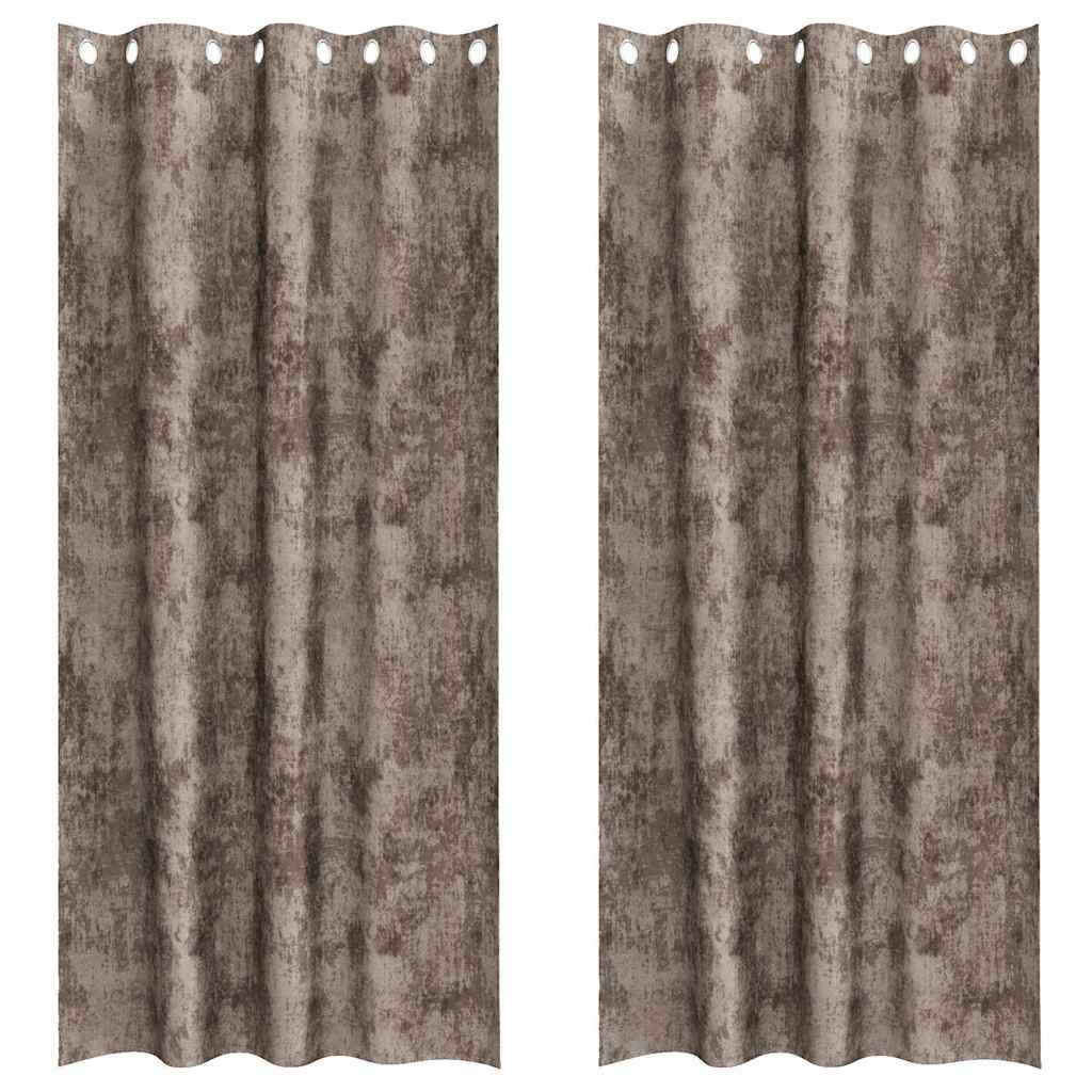 Baršunaste zavjese 2 pcs Boja cappuccina 245 x 140 cm Baršun