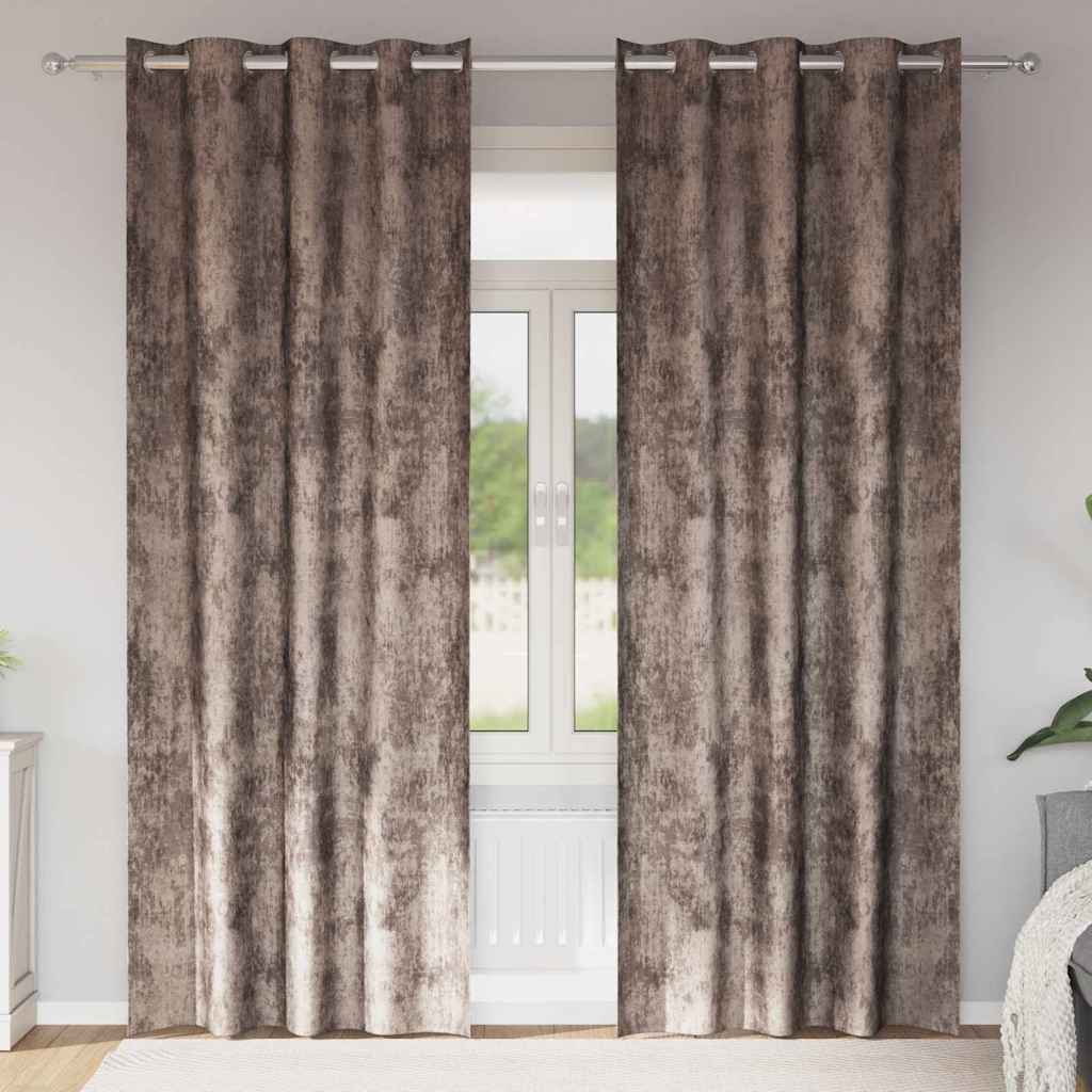 Baršunaste zavjese 2 pcs Boja cappuccina 260 x 140 cm Baršun
