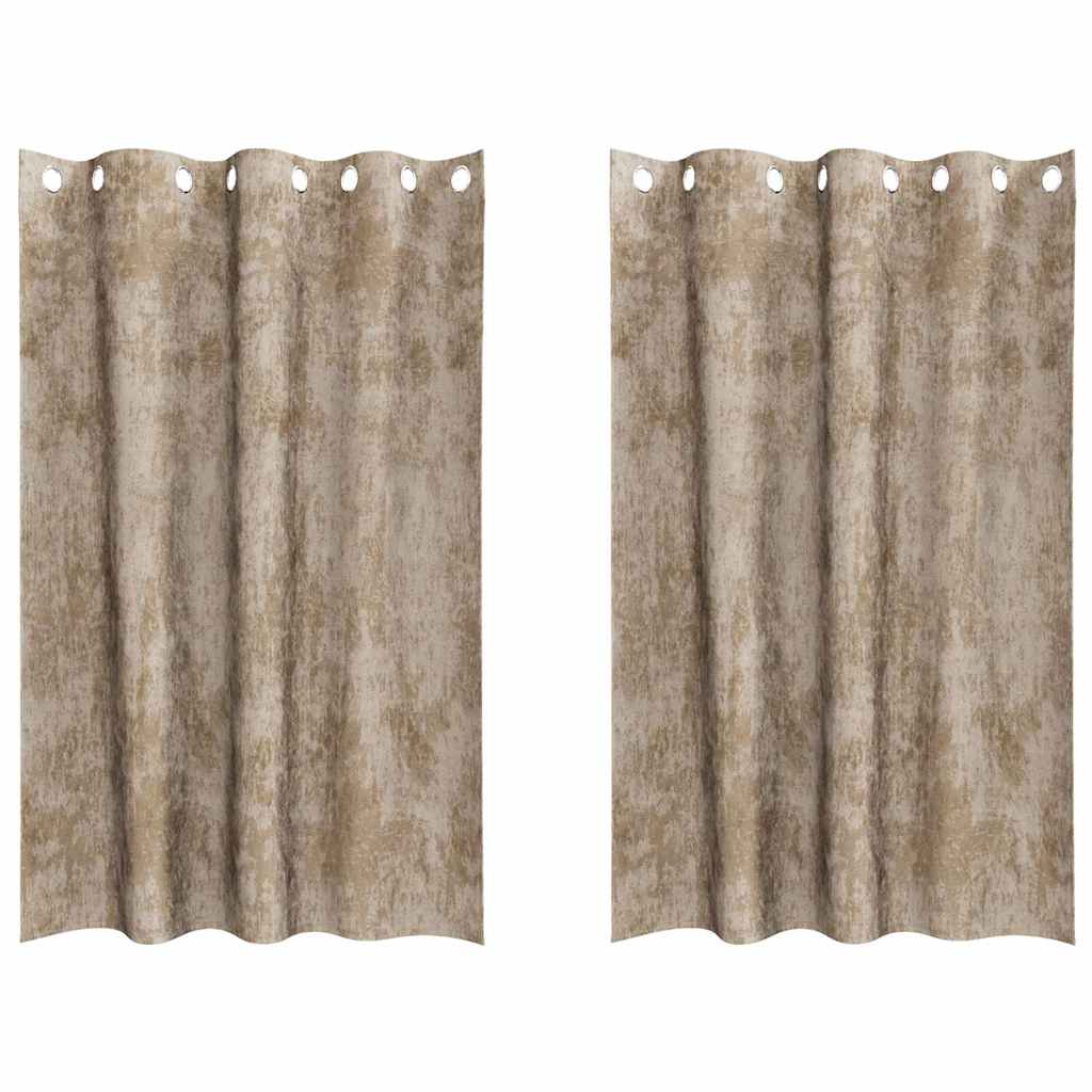 Baršunaste zavjese 2 pcs Šampanjca 175 x 140 cm Baršun