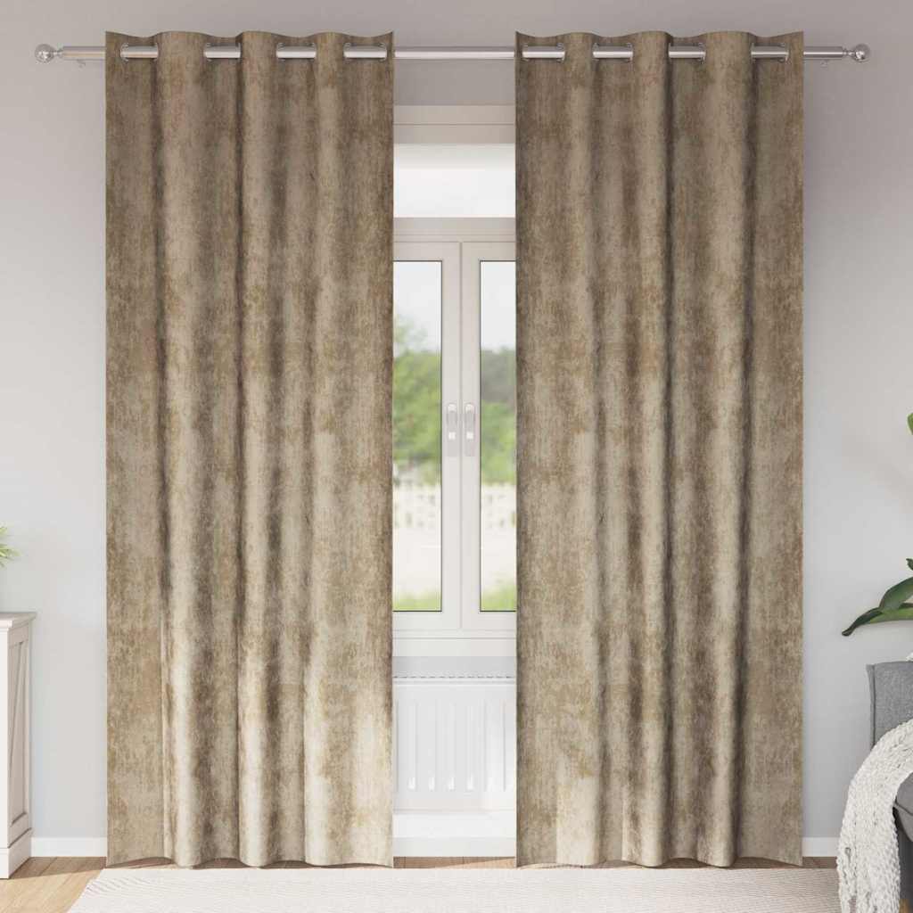 Baršunaste zavjese 2 pcs Šampanjca 245 x 140 cm Baršun