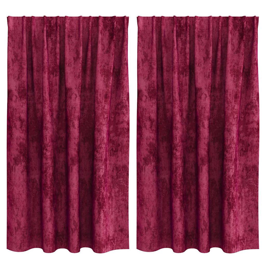 Baršunaste zavjese 2 pcs boja crnog vina 140 x 140 cm Baršun