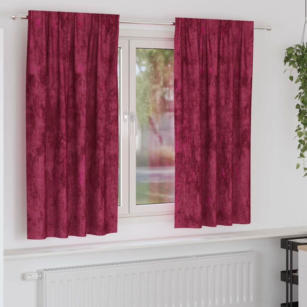 Baršunaste zavjese 2 pcs boja crnog vina 175 x 140 cm Baršun