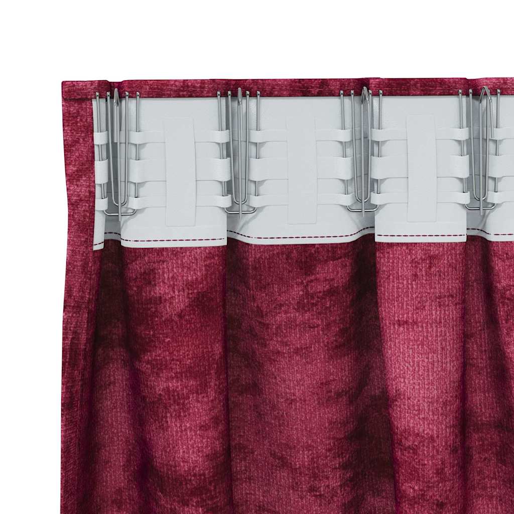 Baršunaste zavjese 2 pcs boja crnog vina 245 x 140 cm Baršun