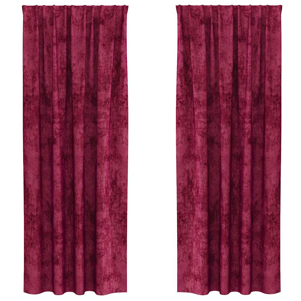 Baršunaste zavjese 2 pcs Vinska crvena 260 x 140 cm Baršun