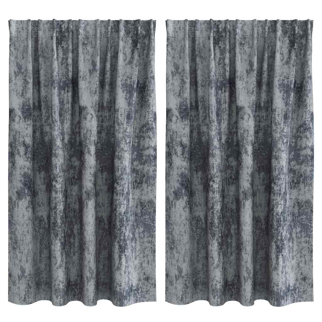 Baršunaste zavjese 2 pcs Srebrno Siva 140 x 140 cm Baršun