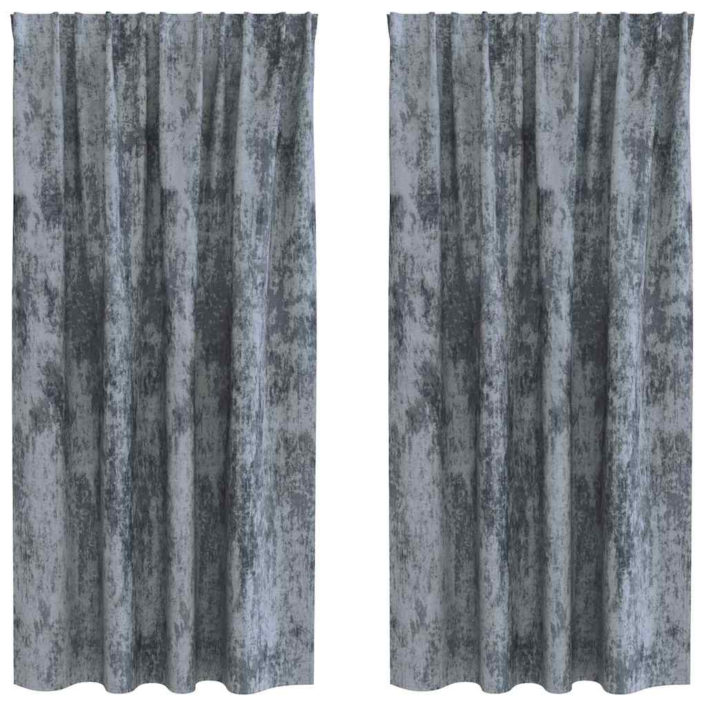 Baršunaste zavjese 2 pcs Srebrno Siva 175 x 140 cm Baršun