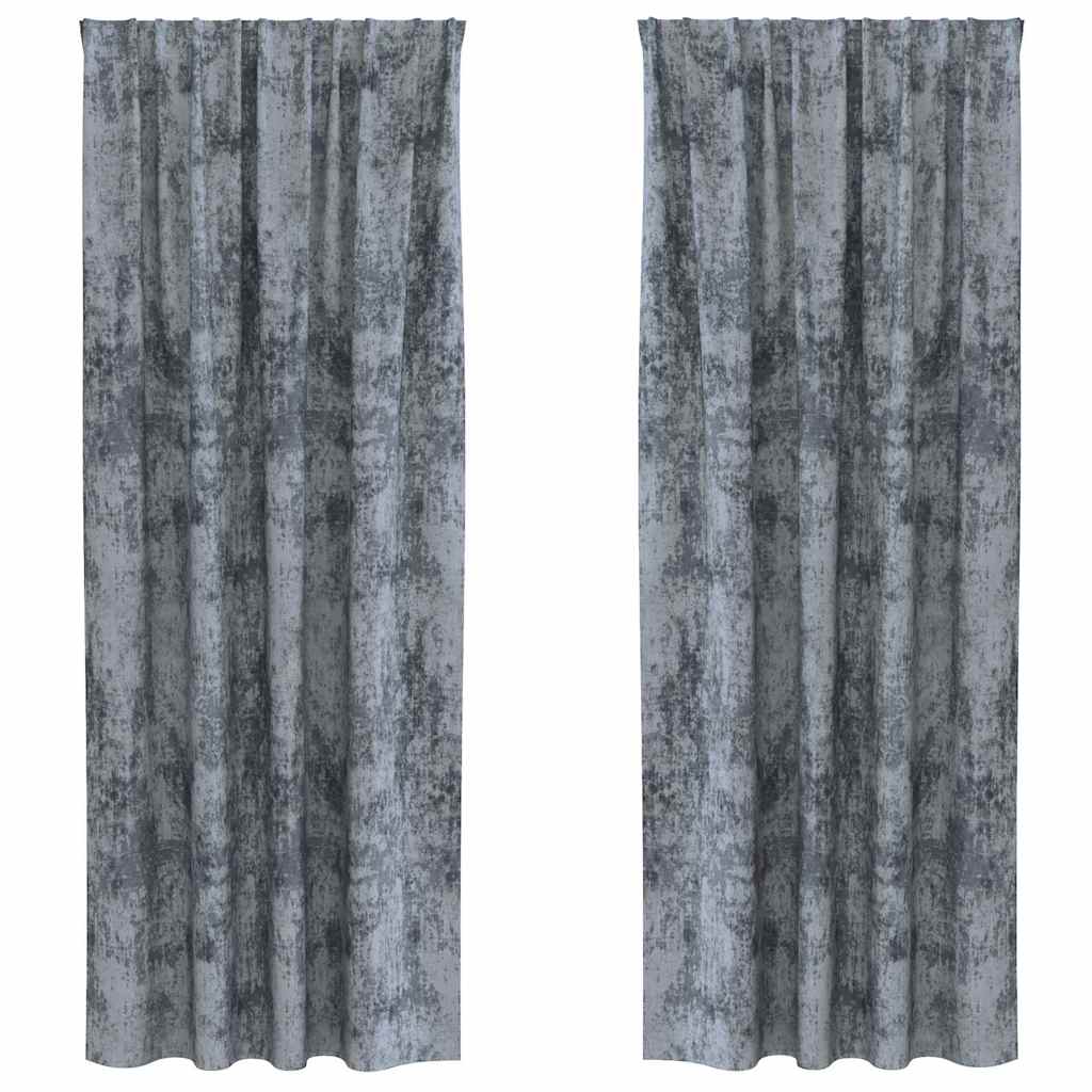 Baršunaste zavjese 2 pcs Srebrno Siva 225 x 140 cm Baršun