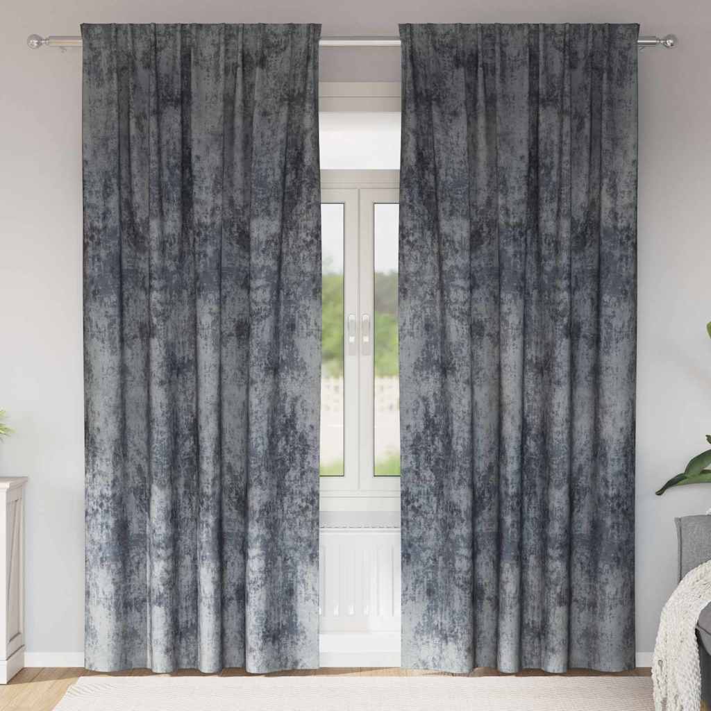 Baršunaste zavjese 2 pcs Srebrno Siva 260 x 140 cm Baršun