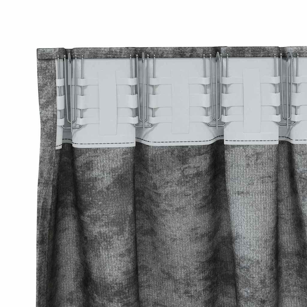 Baršunaste zavjese sa zavjesama 2 pcs Siva 140 x 140 cm Baršun