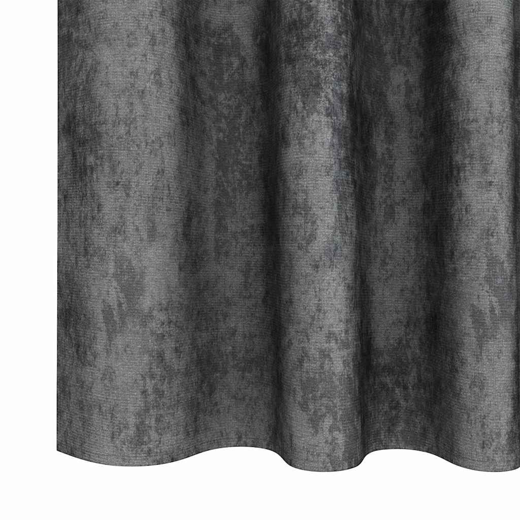 Baršunaste zavjese sa zavjesama 2 pcs Siva 140 x 140 cm Baršun