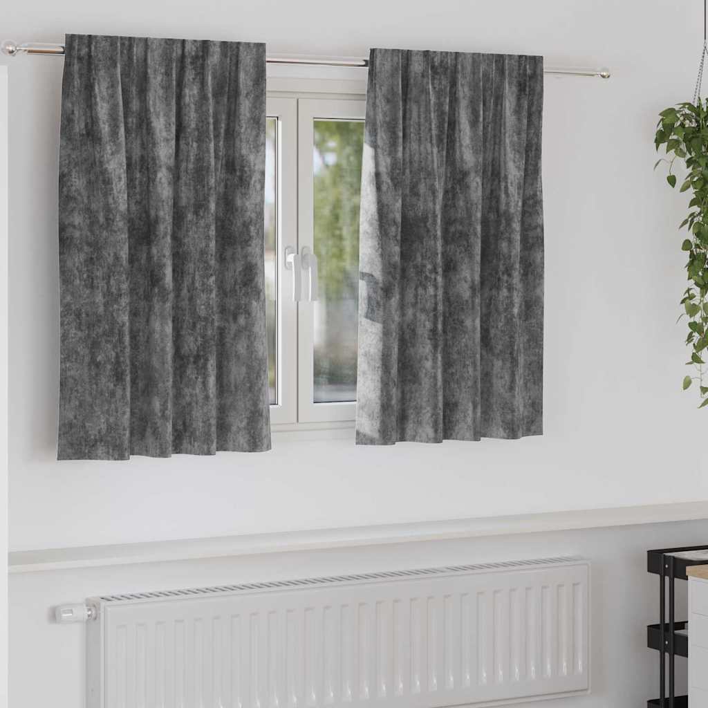 Baršunaste zavjese sa zavjesama 2 pcs Siva 140 x 140 cm Baršun