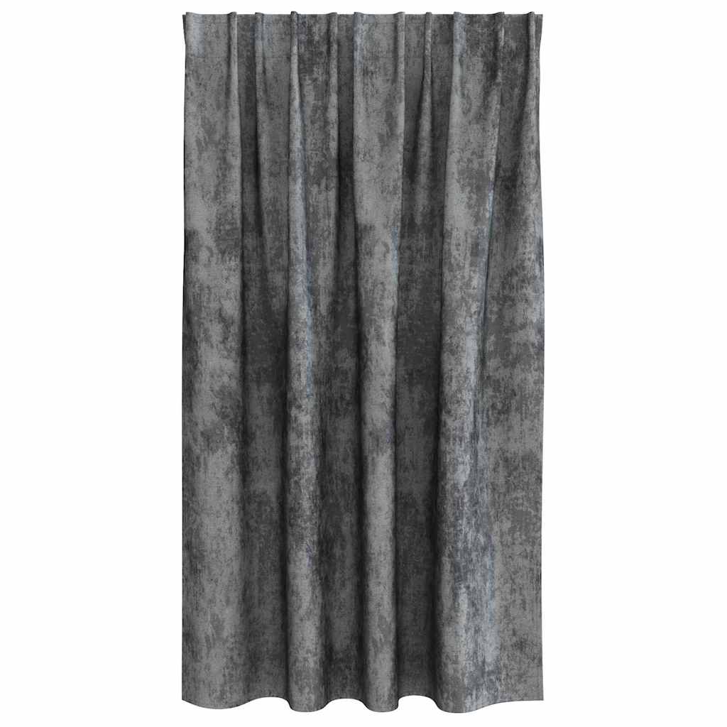Baršunaste zavjese sa zavjesama 2 pcs Siva 140 x 140 cm Baršun