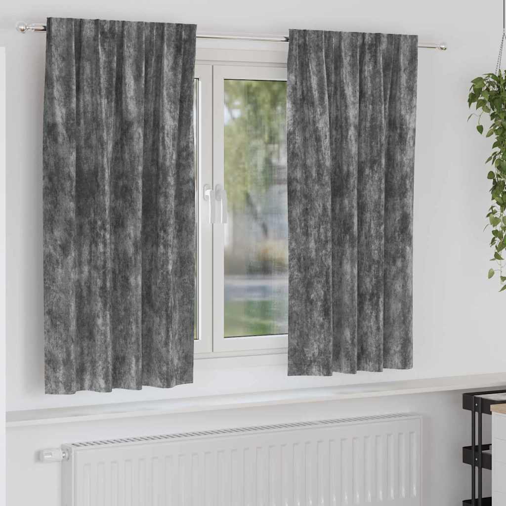 Baršunaste zavjese sa zavjesama 2 pcs Siva 175 x 140 cm Baršun