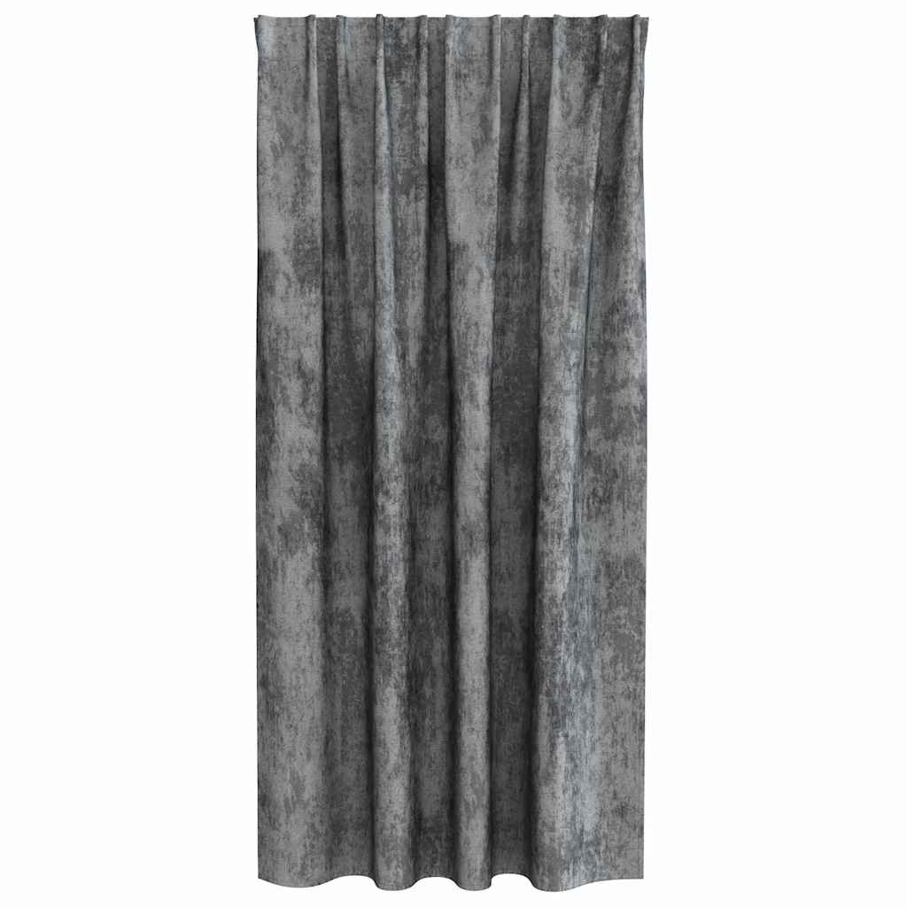 Baršunaste zavjese sa zavjesama 2 pcs Siva 175 x 140 cm Baršun