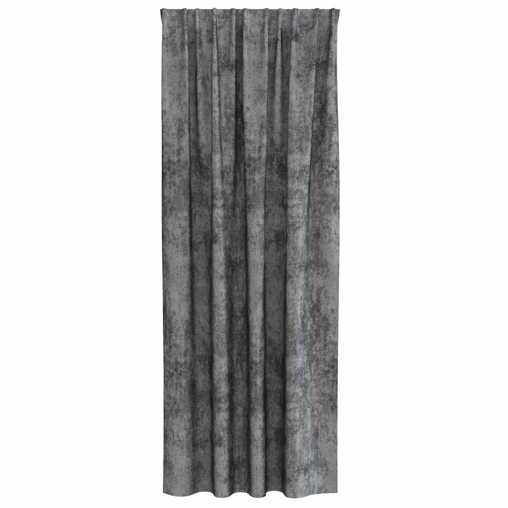 Baršunaste zavjese sa zavjesama 2 pcs Siva 260 x 140 cm Baršun