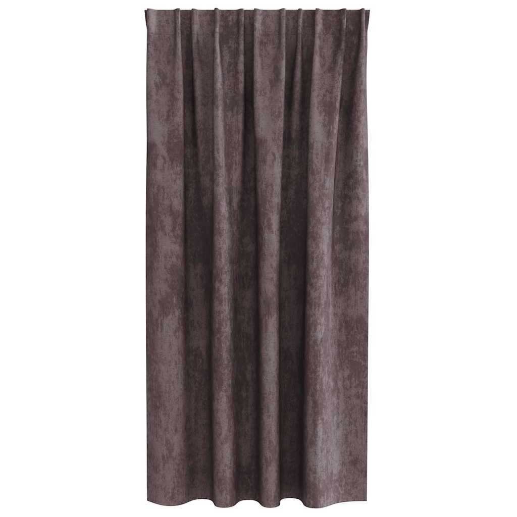 Baršunaste zavjese sa zavjesama 2 pcs Smeđa 175 x 140 cm Baršun