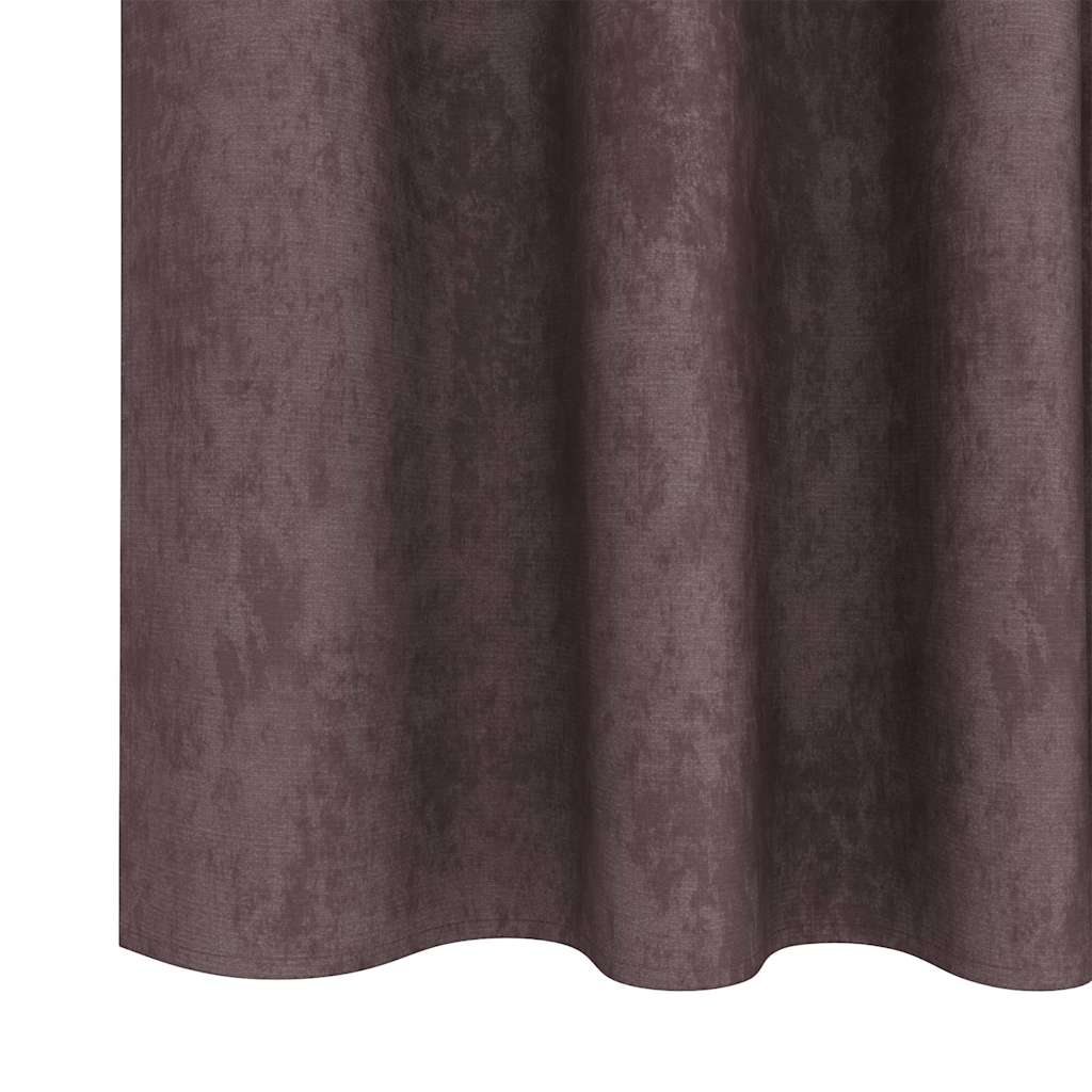 Baršunaste zavjese sa zavjesama 2 pcs Smeđa 260 x 140 cm Baršun