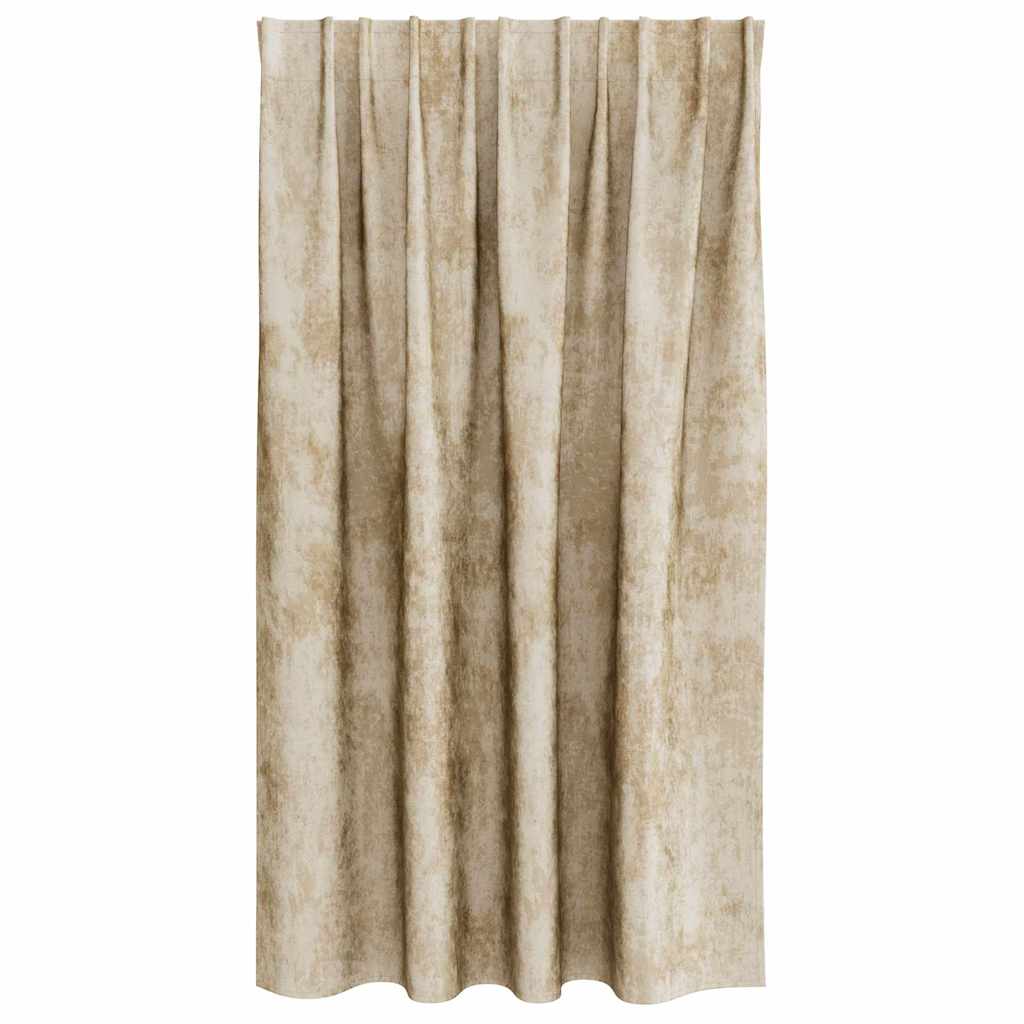 Baršunaste zavjese sa zavjesama 2 pcs Krema 140 x 140 cm Baršun