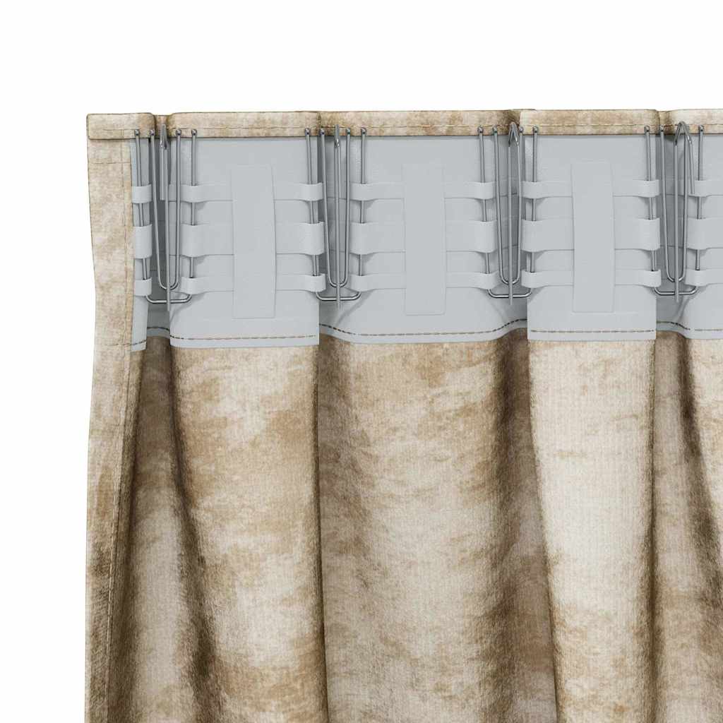 Baršunaste zavjese sa zavjesama 2 pcs Krema 260 x 140 cm Baršun