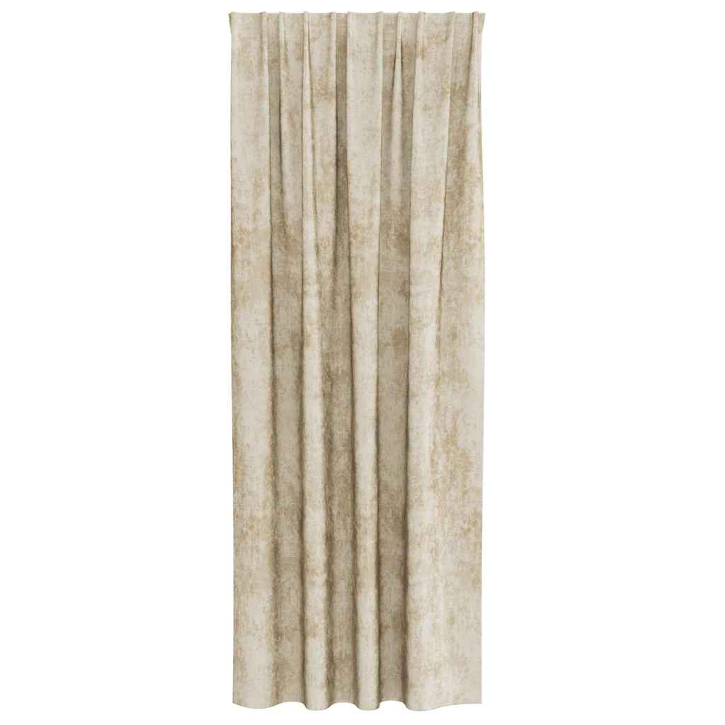 Baršunaste zavjese sa zavjesama 2 pcs Krema 260 x 140 cm Baršun