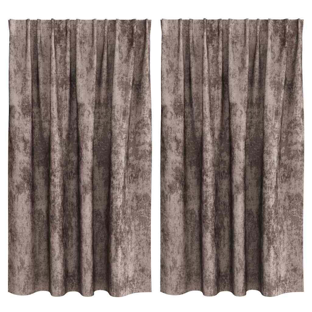 Baršunaste zavjese 2 pcs Boja cappuccina 140 x 140 cm Baršun