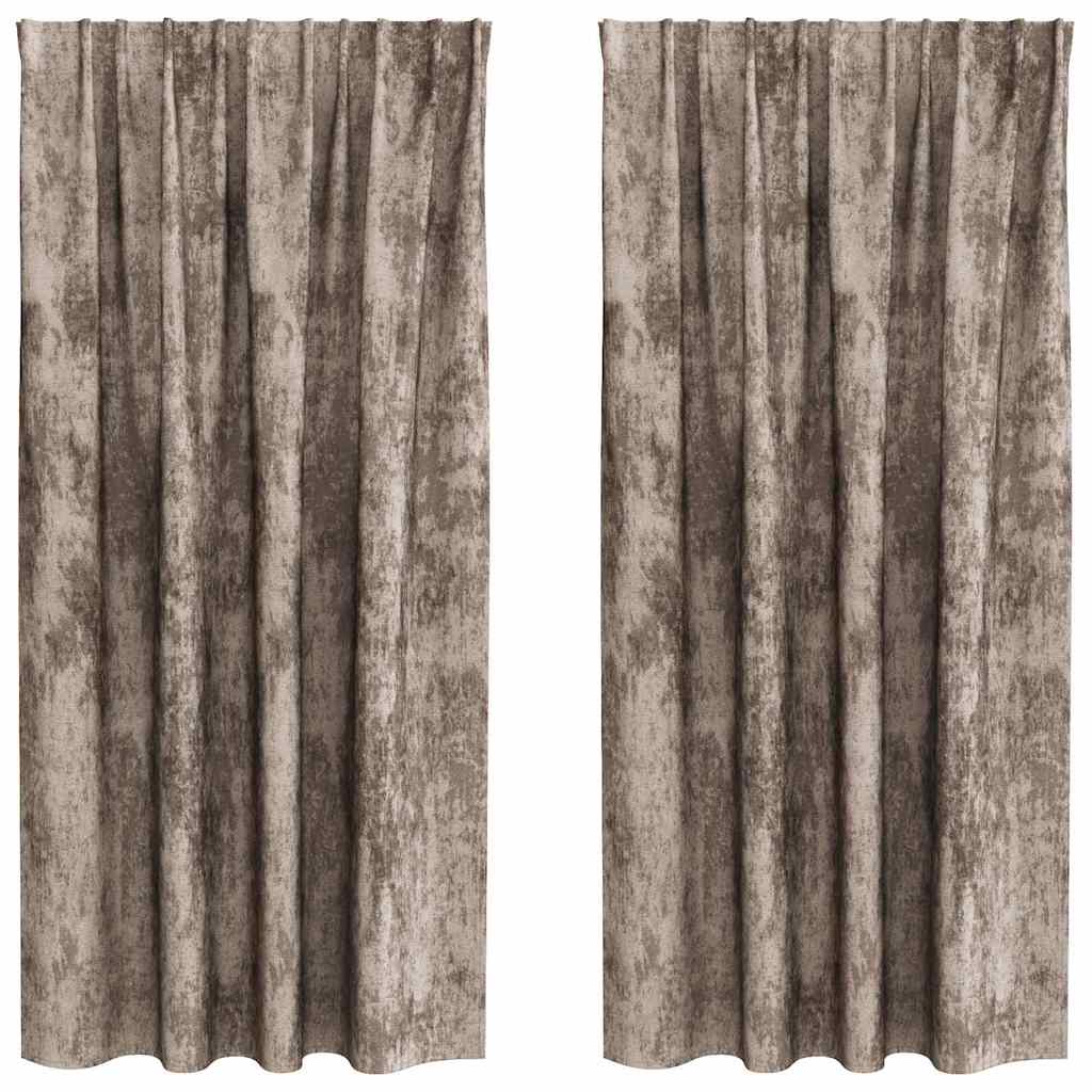 Baršunaste zavjese 2 pcs Boja cappuccina 175 x 140 cm Baršun