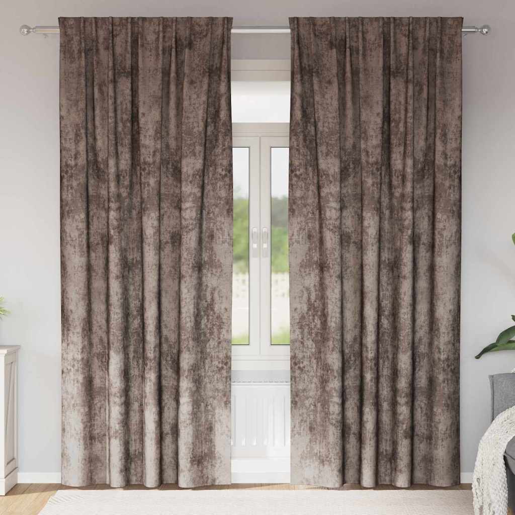 Baršunaste zavjese 2 pcs Boja cappuccina 260 x 140 cm Baršun