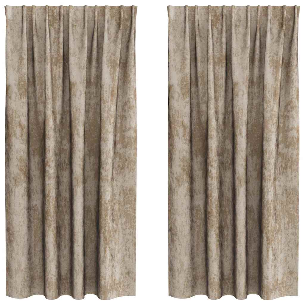 Baršunaste zavjese 2 pcs Šampanjca 175 x 140 cm Baršun